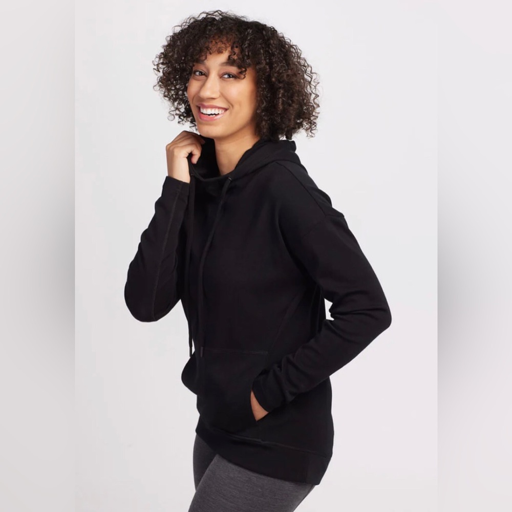 WoolX | Callie Hoodie Black Merino Wool Blend Hoodie Size Small